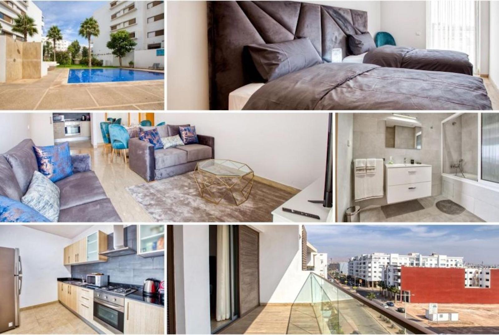 Luxury Apartment 100Sqm With Pool Near Beach Wifi Unlimited With Optical Fiber Agadir Buitenkant foto